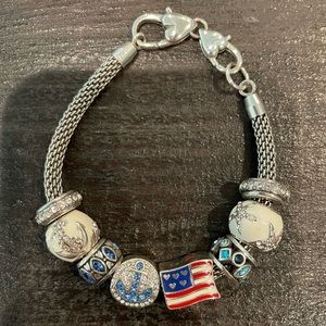 Brighton Navy/USA Charm Bracelet